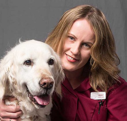 Penny Capewell, client care at Dovecote veterinary Hospital